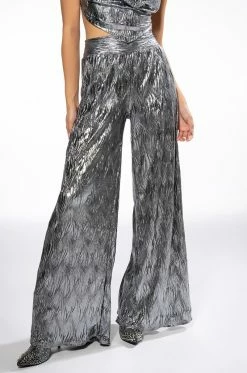 ABOVE ALL METALLIC WIDE LEG PANT
