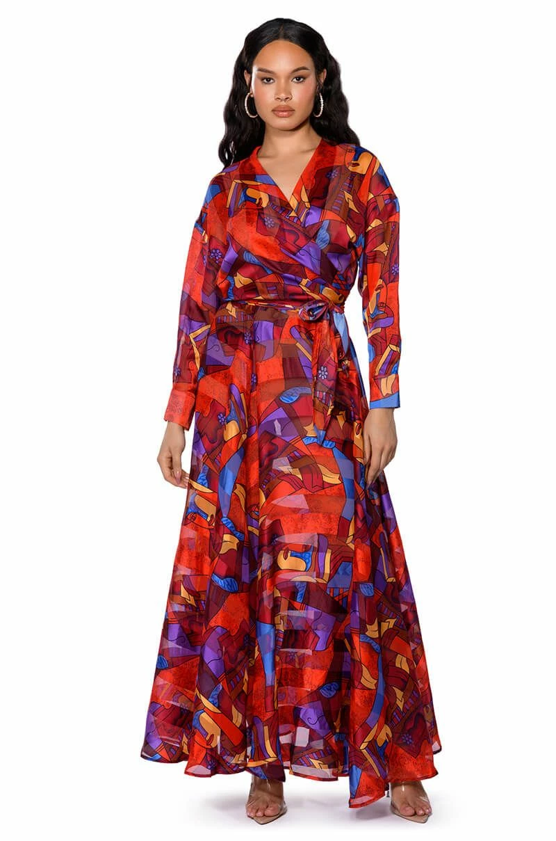 AESTHETIC SCARF PRINT MAXI SKIRT - Image 4