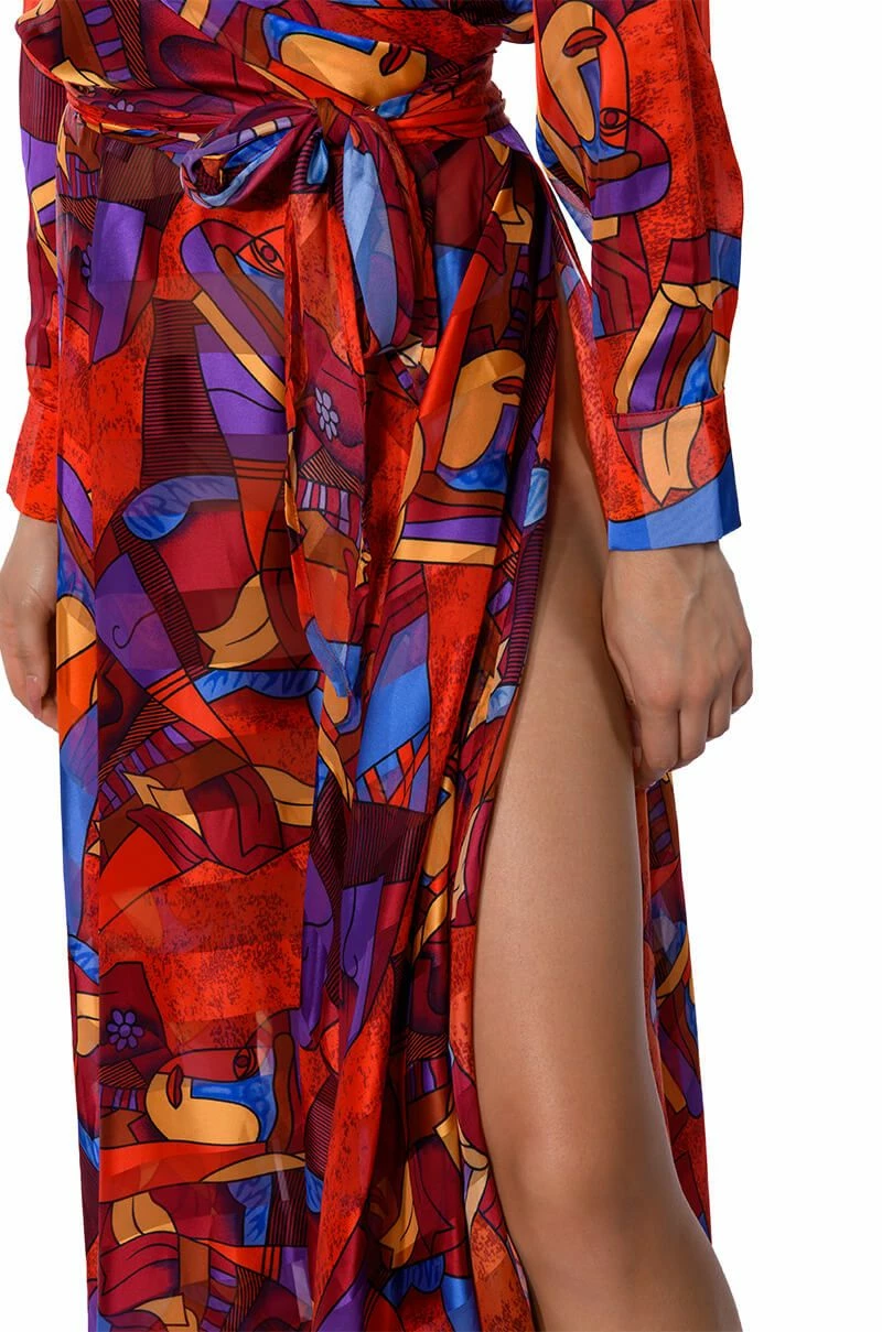 AESTHETIC SCARF PRINT MAXI SKIRT - Image 9