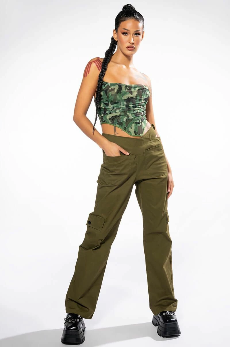 ALL I WANT DETAILED WAIST STRAIGHT LEG CARGO PANT - Image 2