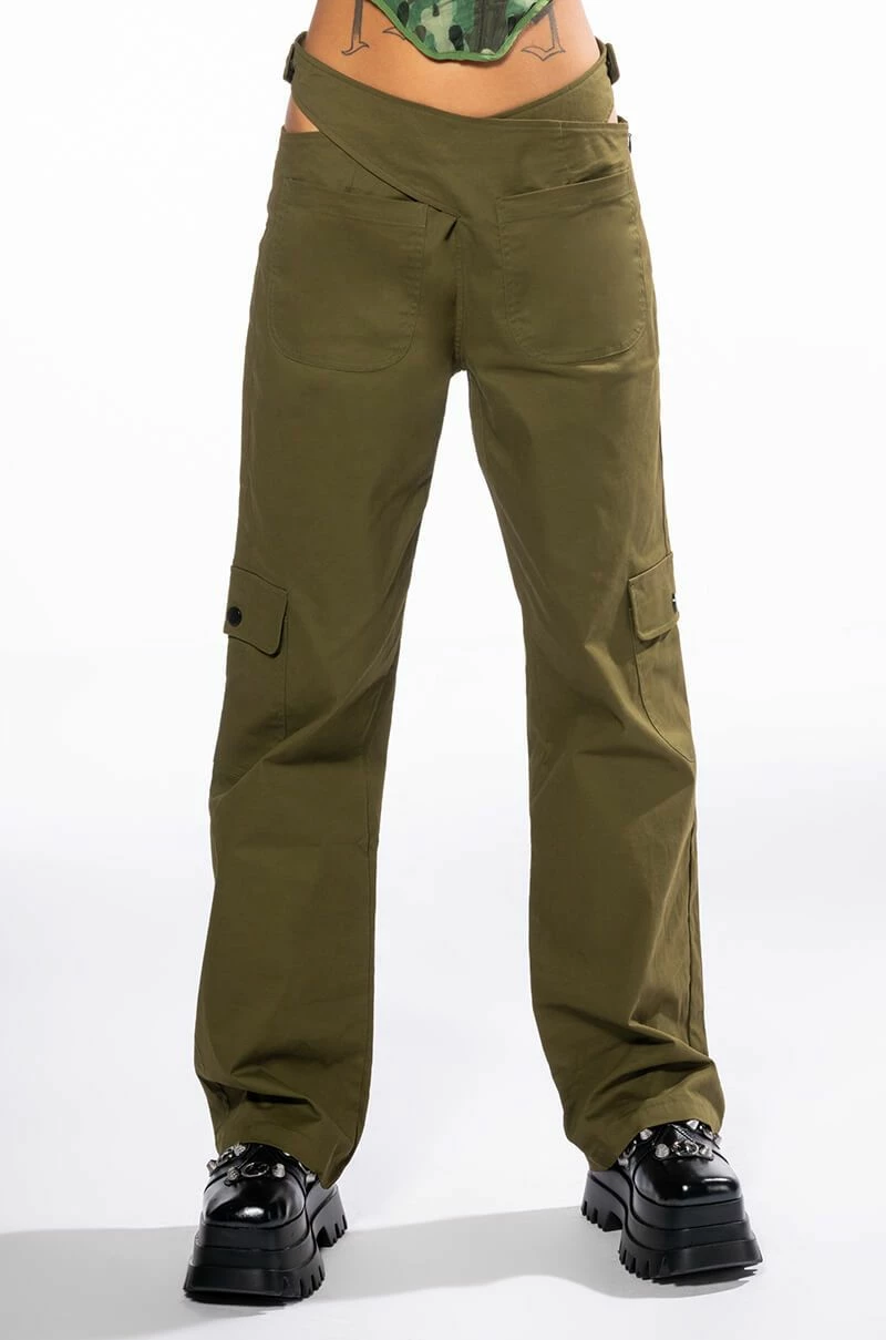 ALL I WANT DETAILED WAIST STRAIGHT LEG CARGO PANT - Image 3