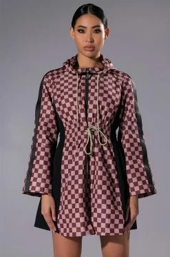 AZALEA WANG VAN SELUS CHECKERED RAIN JACKET