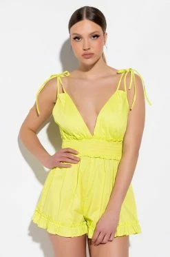 BAHAMA BABE STRETCH LINEN ROMPER