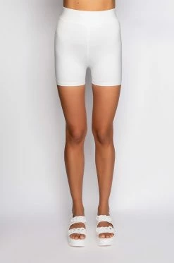 BASIC LUXE WHITE BIKER SHORT 17 BASIC LUXE WHITE BIKER SHORT -HORSE GIRL Shop basic luxe white biker short white 6 6