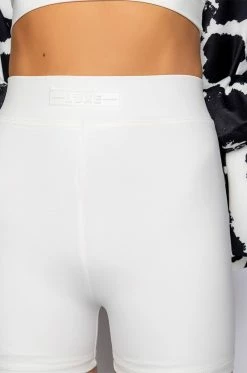 BASIC LUXE WHITE BIKER SHORT 20 BASIC LUXE WHITE BIKER SHORT -HORSE GIRL Shop basic luxe white biker short white 9 9