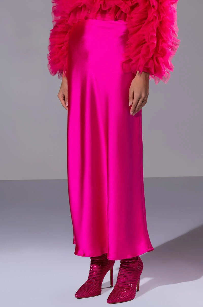 BEAUTIFUL HEART SATIN MAXI SKIRT - Image 2