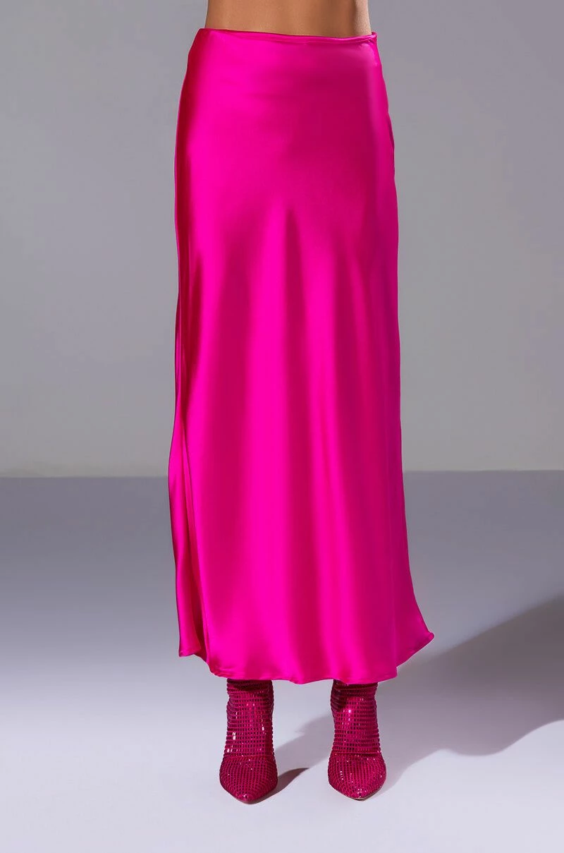 BEAUTIFUL HEART SATIN MAXI SKIRT - Image 4