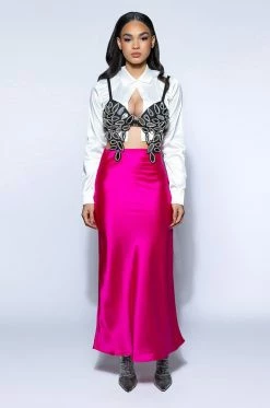 BEAUTIFUL HEART SATIN MAXI SKIRT