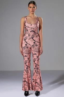 BRING THE FUNK PRINTED FLARED JUMPSUIT