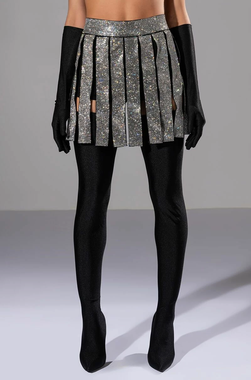 CAPTAIN OF THE TEAM RHINESTONE MINI SKIRT