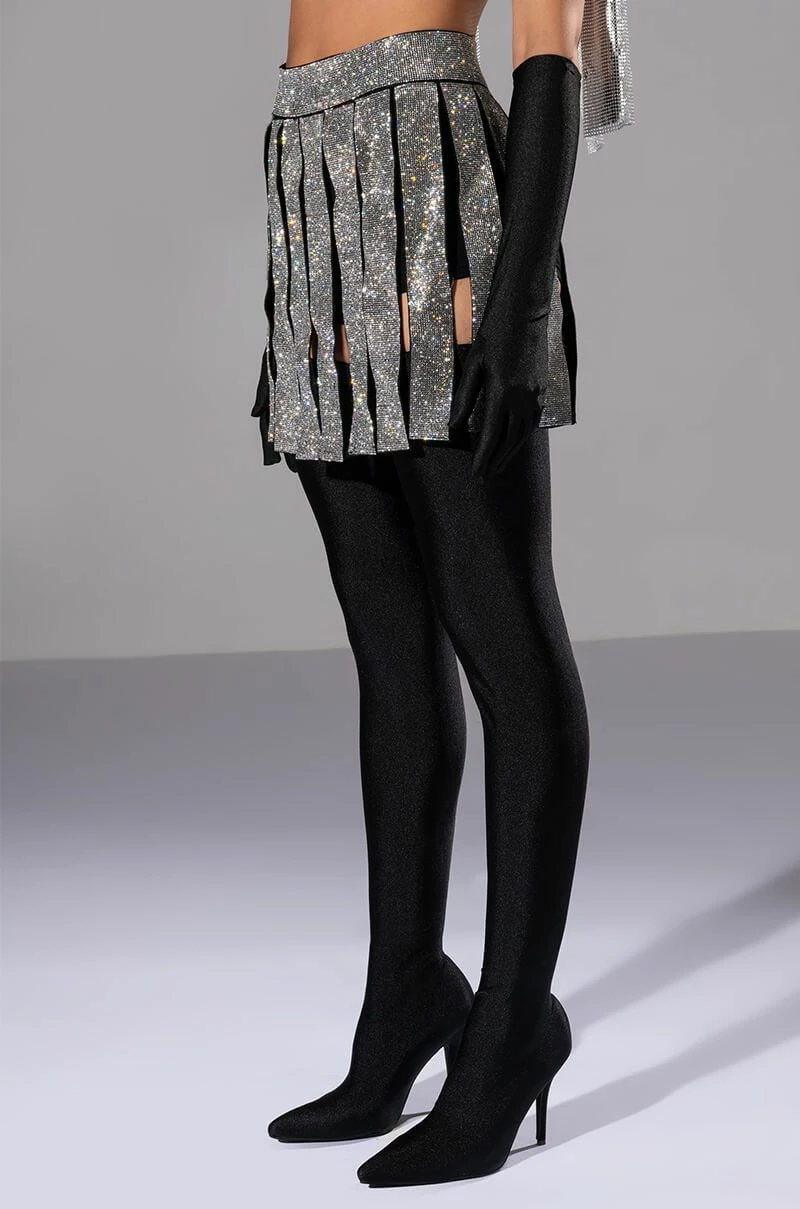 CAPTAIN OF THE TEAM RHINESTONE MINI SKIRT - Image 2