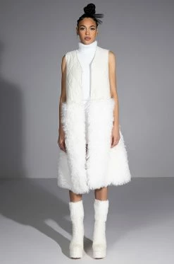 CHALET IN ASPEN QUILTED VEST WITH FAUX FUR