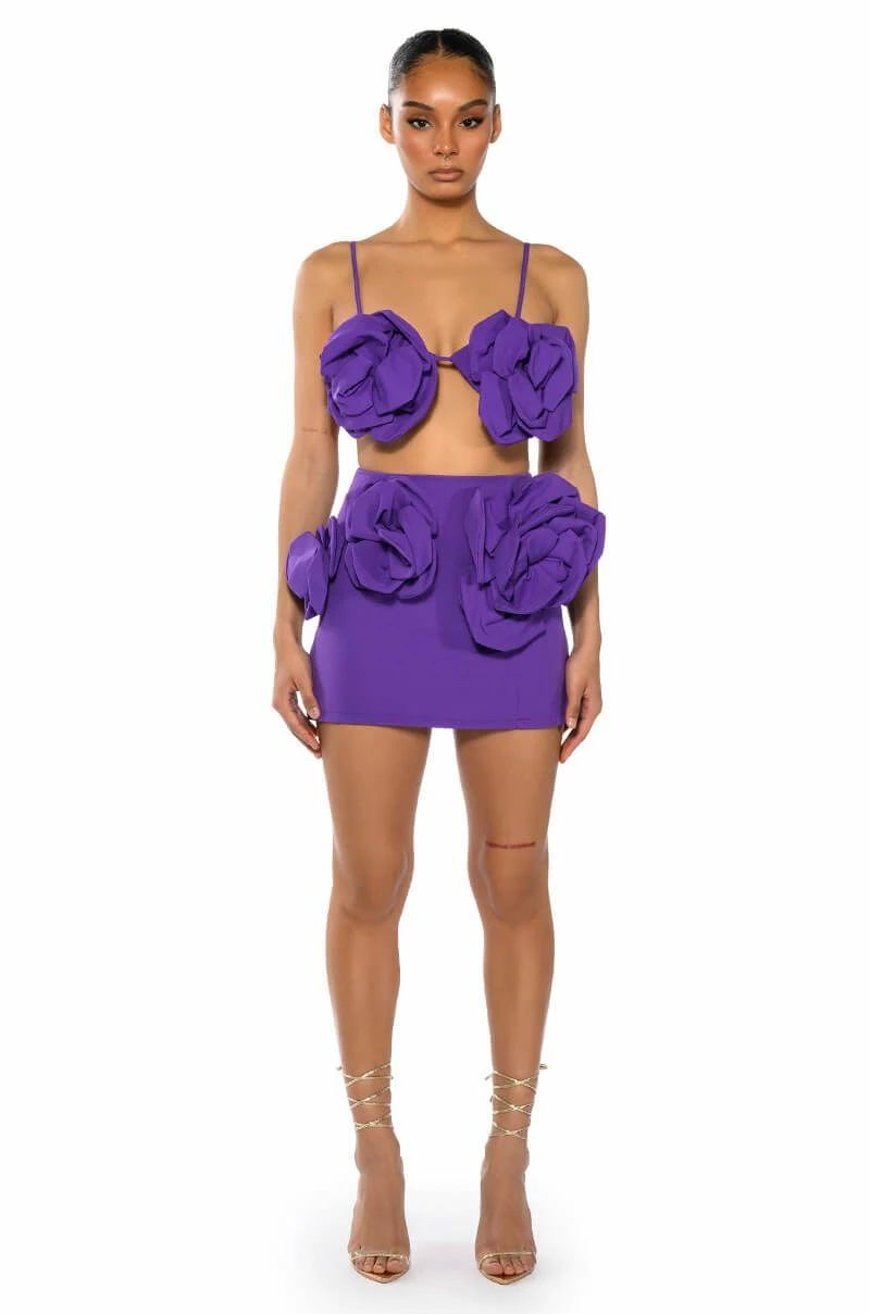 WHAT ITS LIKE FLORAL APPLIQUE MINI SKIRT - Image 5