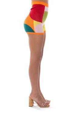 DONNA KNIT BOOTY SHORT 18 DONNA KNIT BOOTY SHORT -HORSE GIRL Shop donna knit booty short orange multi 7 7
