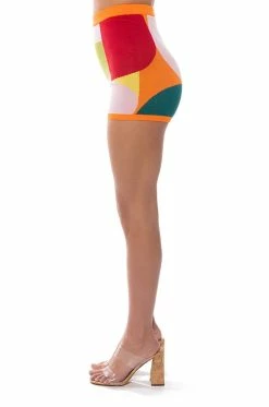 DONNA KNIT BOOTY SHORT 19 DONNA KNIT BOOTY SHORT -HORSE GIRL Shop donna knit booty short orange multi 8 8
