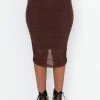 DRAMA FREE CINCHED MESH MIDI SKIRT