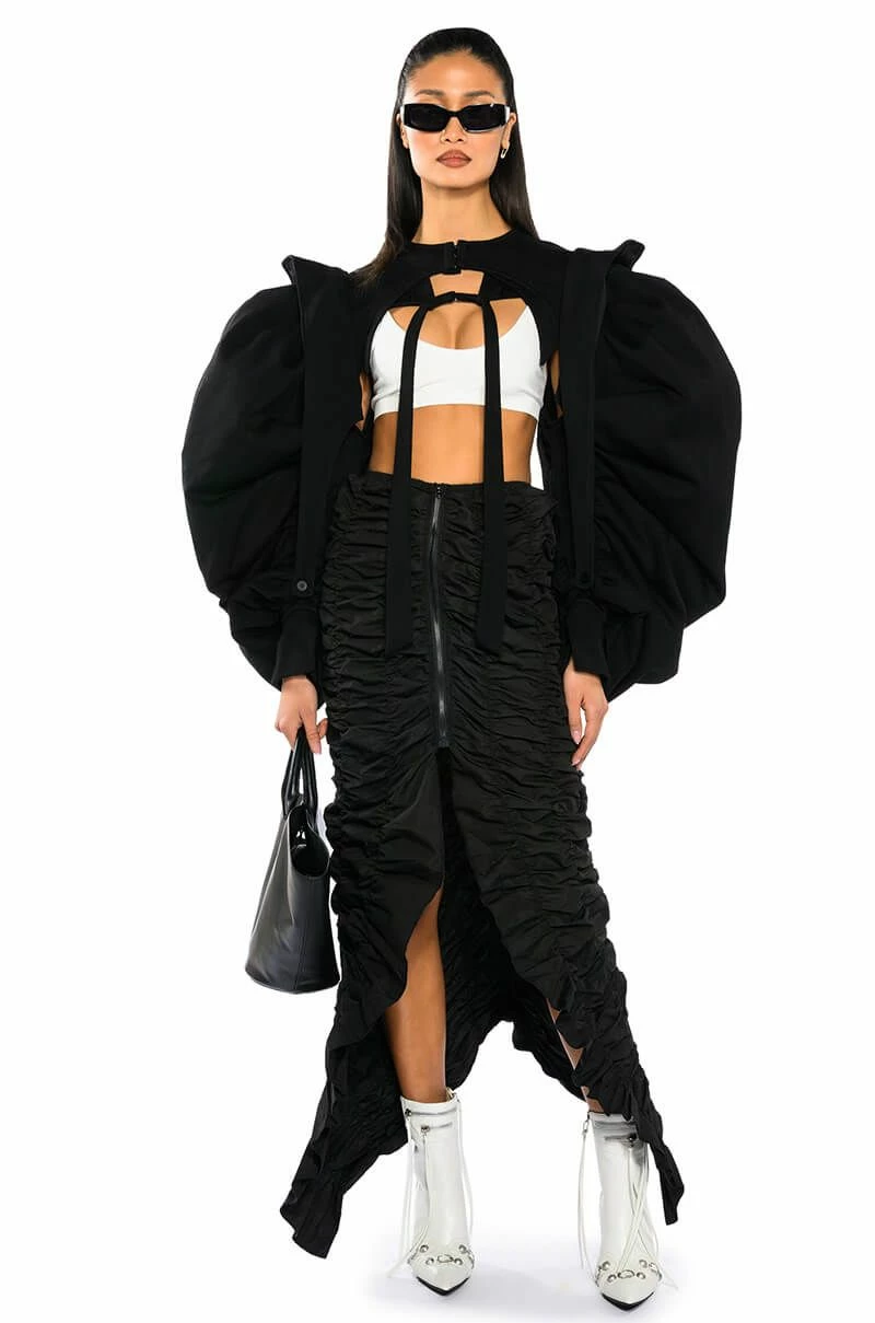 ENCORE SCRUNCHED SLIT MAXI SKIRT - Image 3