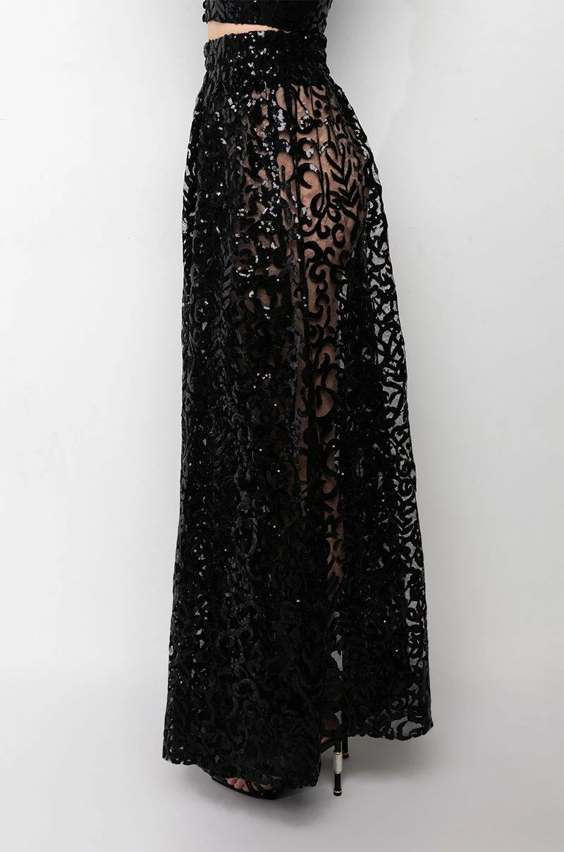 ESTELLE SEQUIN MAXI SKIRT - Image 4