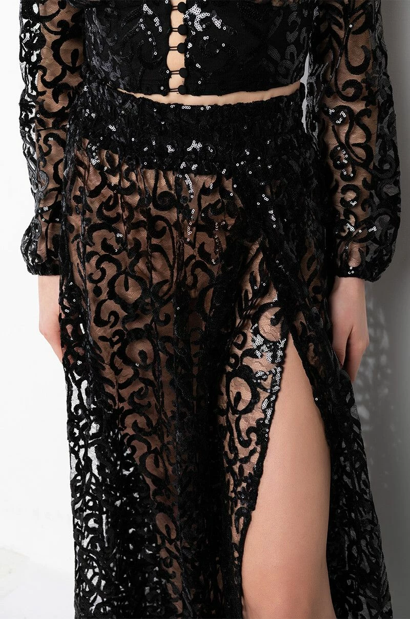 ESTELLE SEQUIN MAXI SKIRT - Image 6