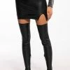 EVERYBODY BUT ME VEGAN LEATHER MINI SKIRT WITH 4 WAY STRETCH