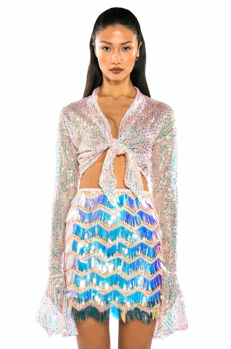 FLASH ON PLEASE SEQUIN MINI SKIRT - Image 2