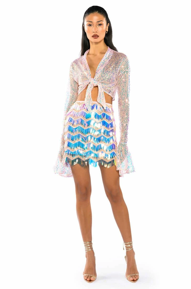 FLASH ON PLEASE SEQUIN MINI SKIRT - Image 4