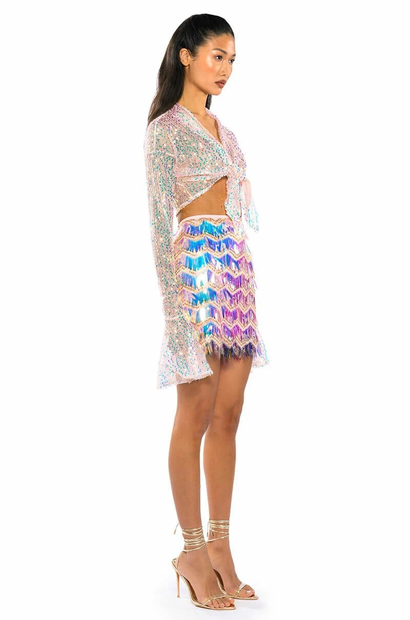 FLASH ON PLEASE SEQUIN MINI SKIRT - Image 5