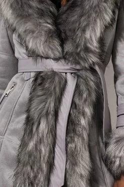 FROM THE YUKON FAUX FUR TRIMMED HOODED JACKET