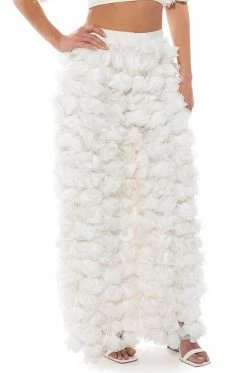 GARDEN OF EDEN APPLIQUE PANTS IN WHITE