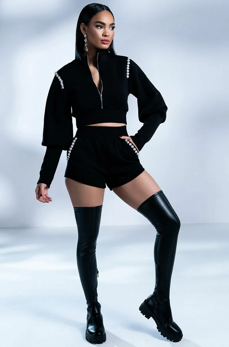 GEMINI PEARL DETAIL SCUBA BOOTY SHORT - Image 3