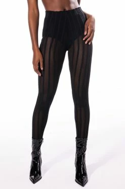 HEAR ME SAY MESH STRIPED LEGGING