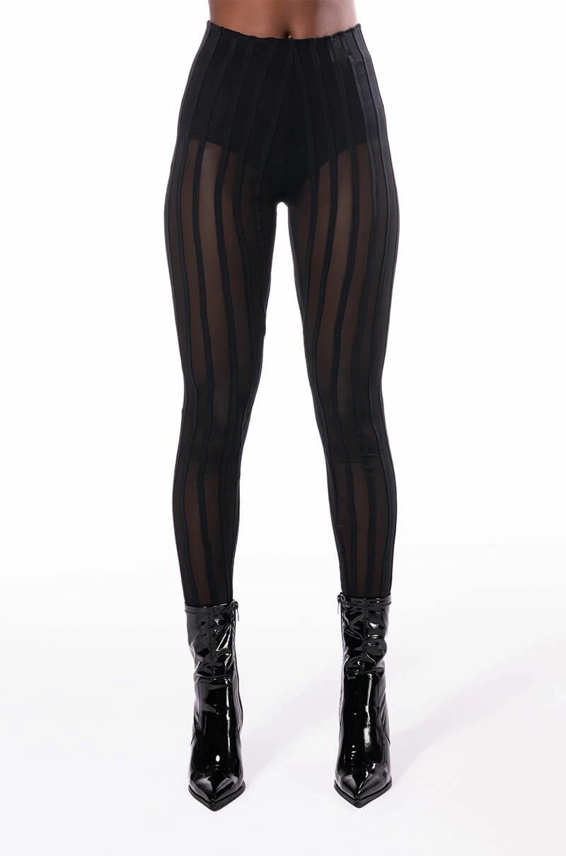 HEAR ME SAY MESH STRIPED LEGGING - Image 2