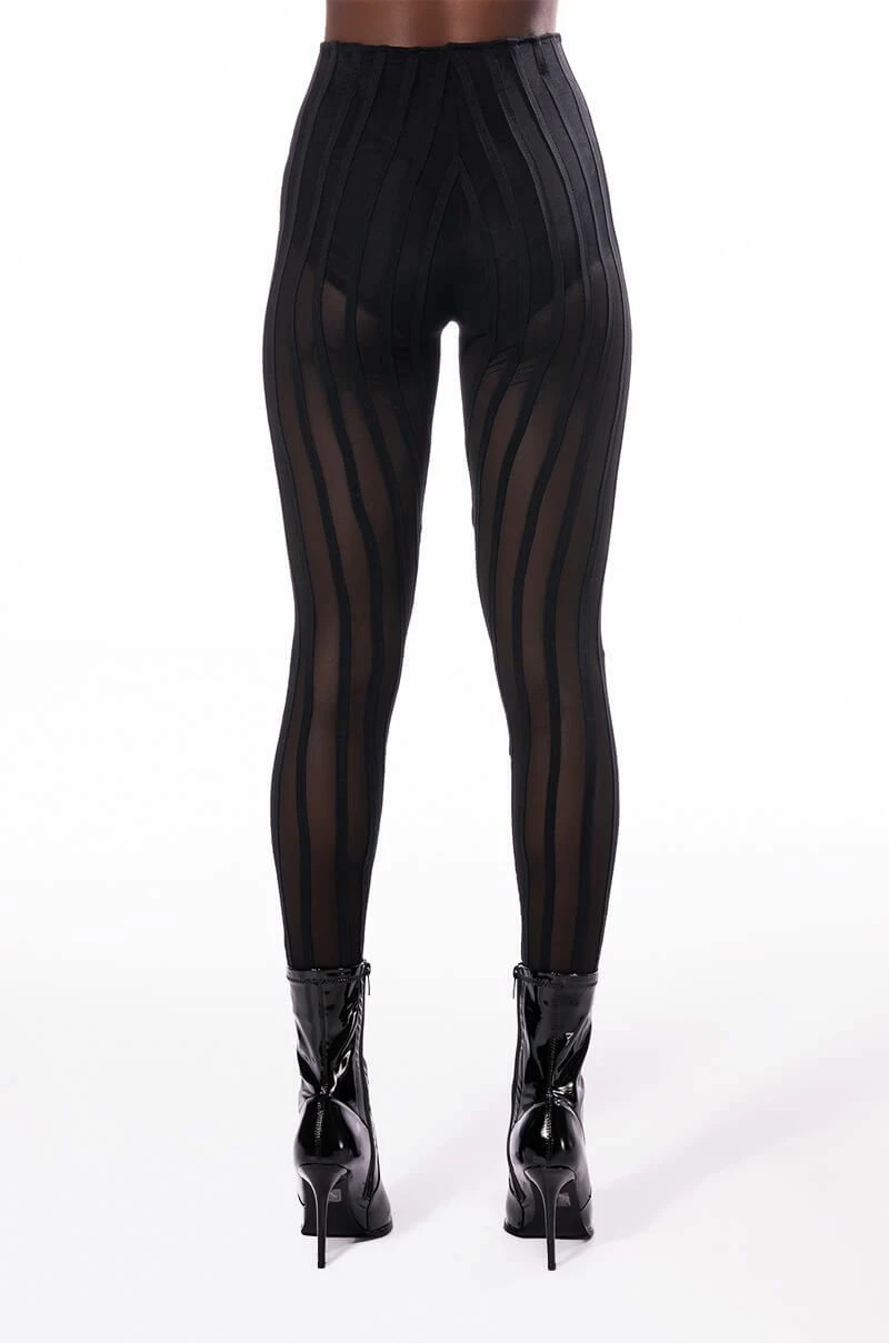 HEAR ME SAY MESH STRIPED LEGGING - Image 4