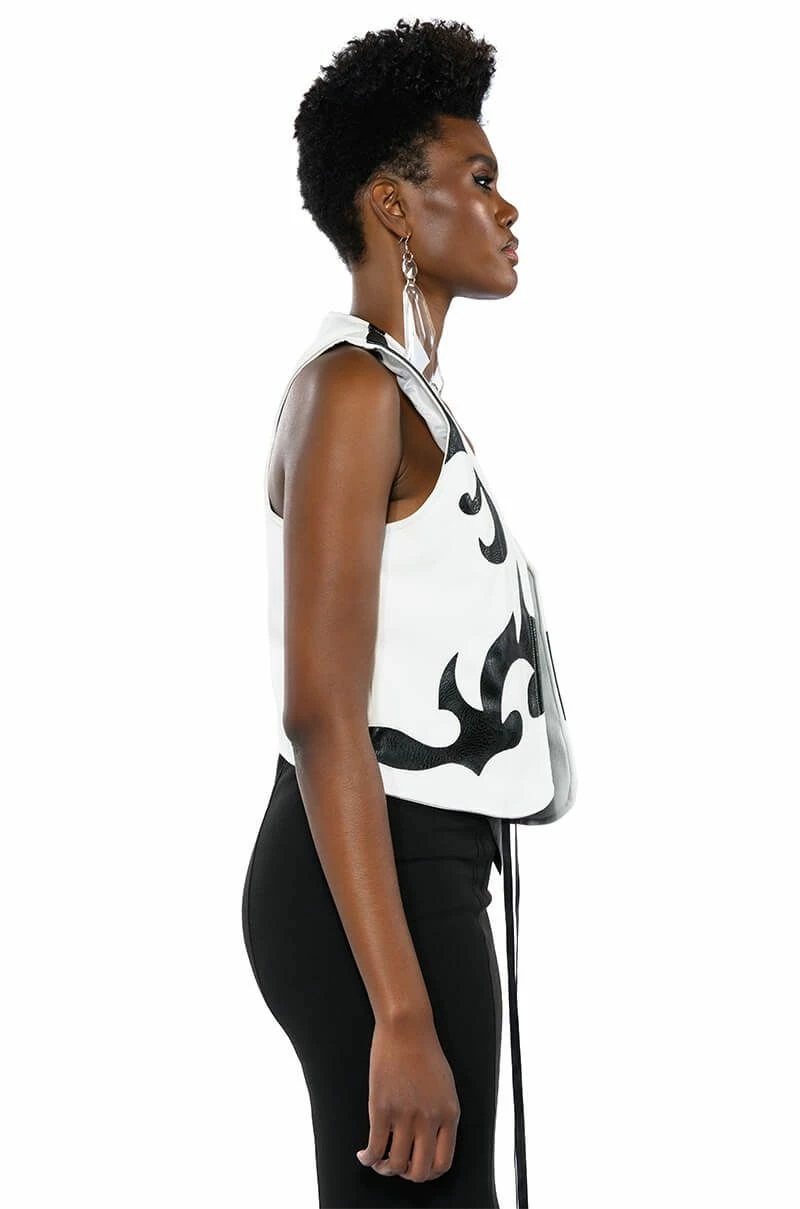 HEART IN THE HIGHLANDS WESTERN FAUX LEATHER VEST - Image 8