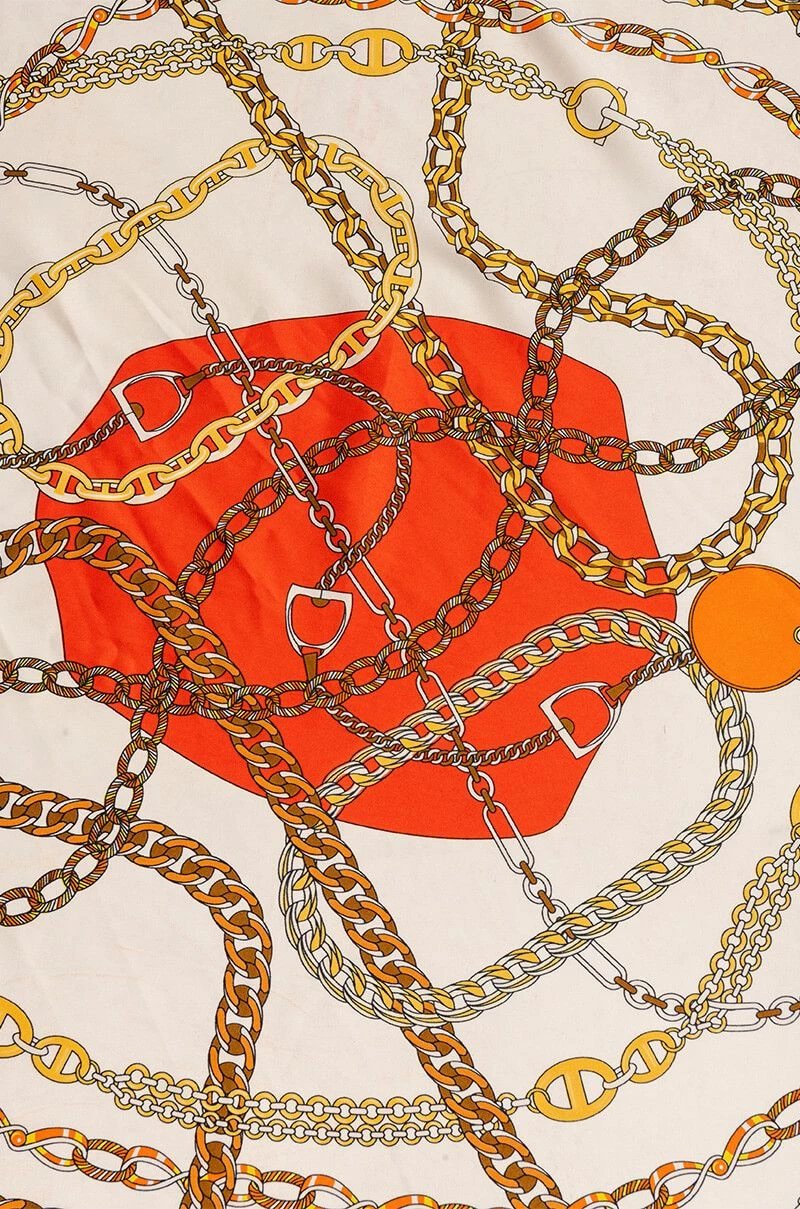 HOLLYWOOD STARLET ORANGE SATIN SCARF - Image 4