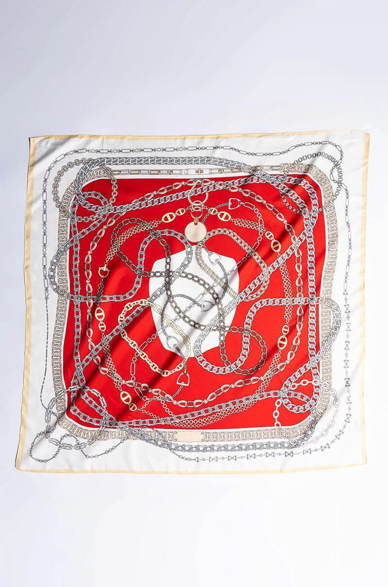 HOLLYWOOD RED SATIN SCARF
