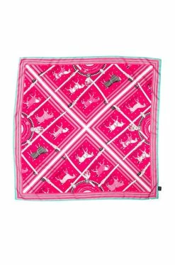 HORSE GIRL FUCHSIA SATIN SCARF