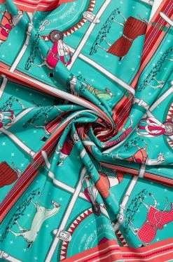 HORSE GIRL TEAL SATIN SCARF