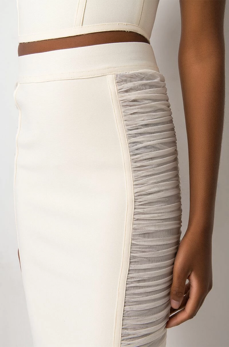 IN MY BAG MESH DETAIL BANDAGE MIDI SKIRT - Image 6