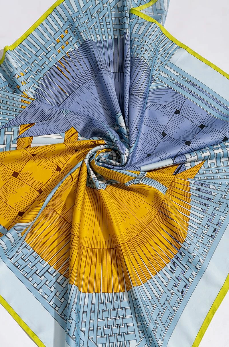 KNIGHTED BLUE SATIN SCARF - Image 2