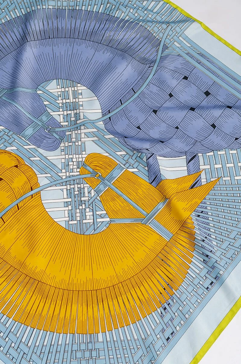 KNIGHTED BLUE SATIN SCARF - Image 5