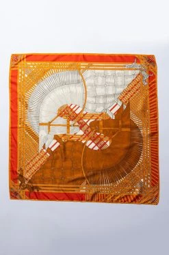 KNIGHTED ORANGE SATIN SCARF