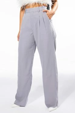 LOGAN WIDE LEG TROUSER IN GREY