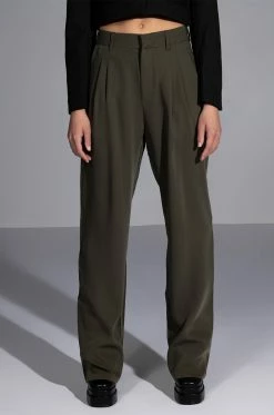 LOGAN WIDE LEG TROUSER IN OLIVE