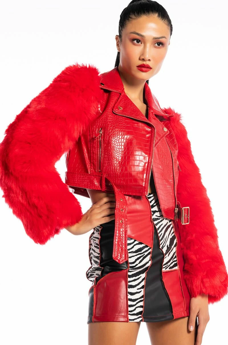 MANCHESTER FAUX COLORBLOCK MINI SKIRT - Image 2