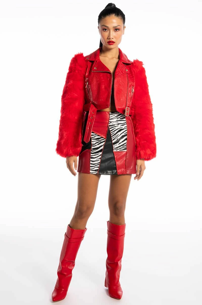 MANCHESTER FAUX COLORBLOCK MINI SKIRT - Image 9