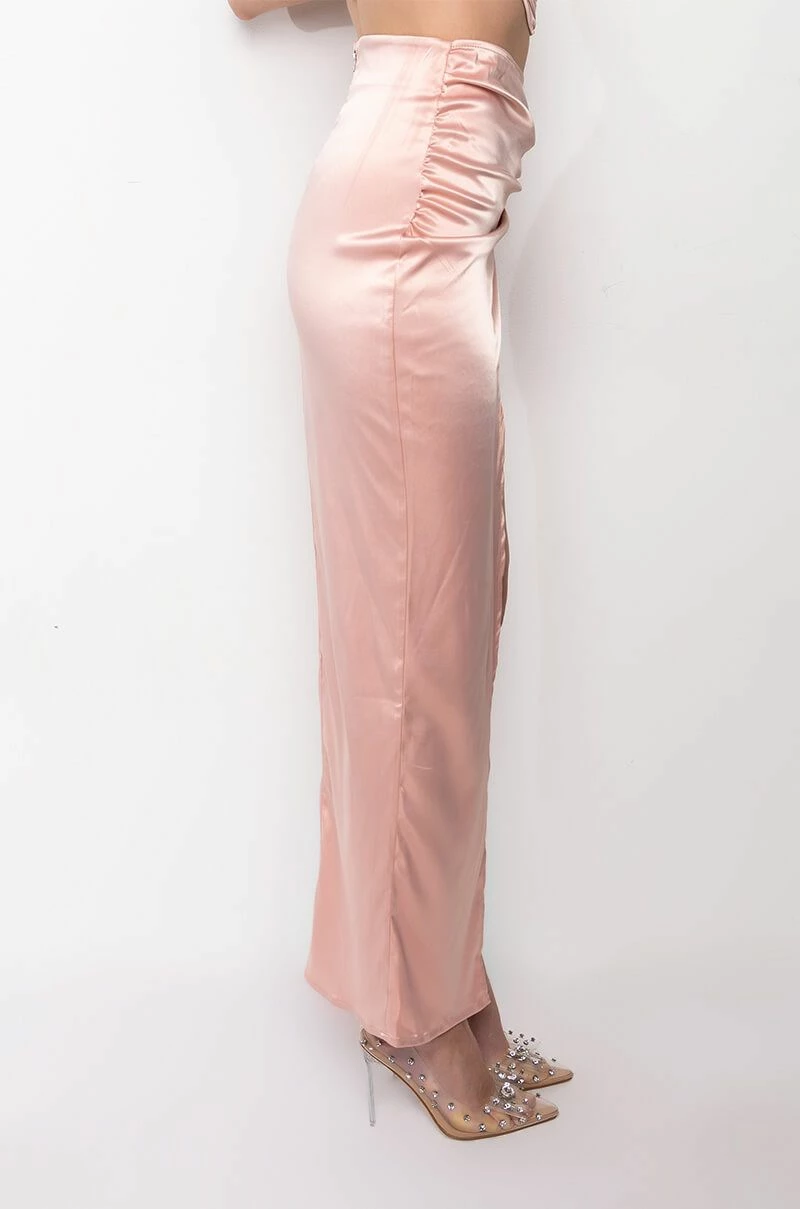 MODERN MUSE HIGH SLIT SATIN MAXI SKIRT - Image 5
