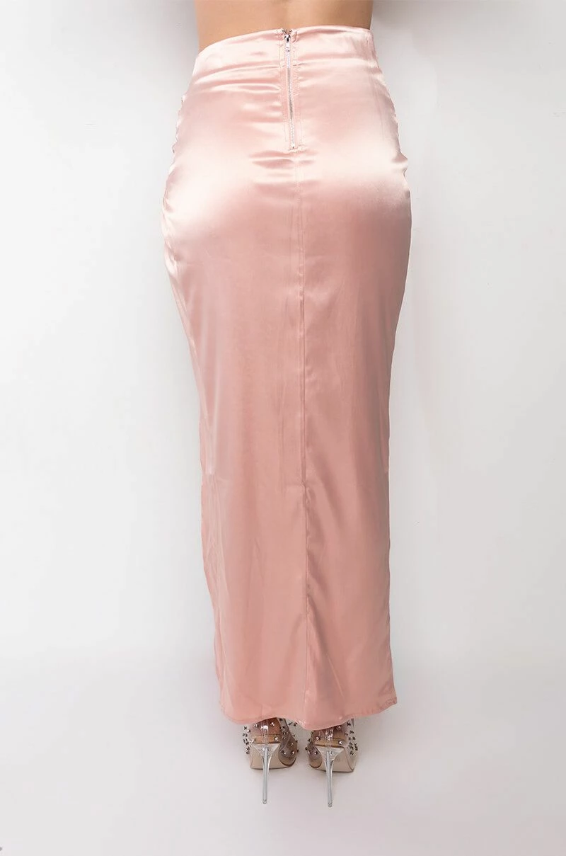 MODERN MUSE HIGH SLIT SATIN MAXI SKIRT - Image 6