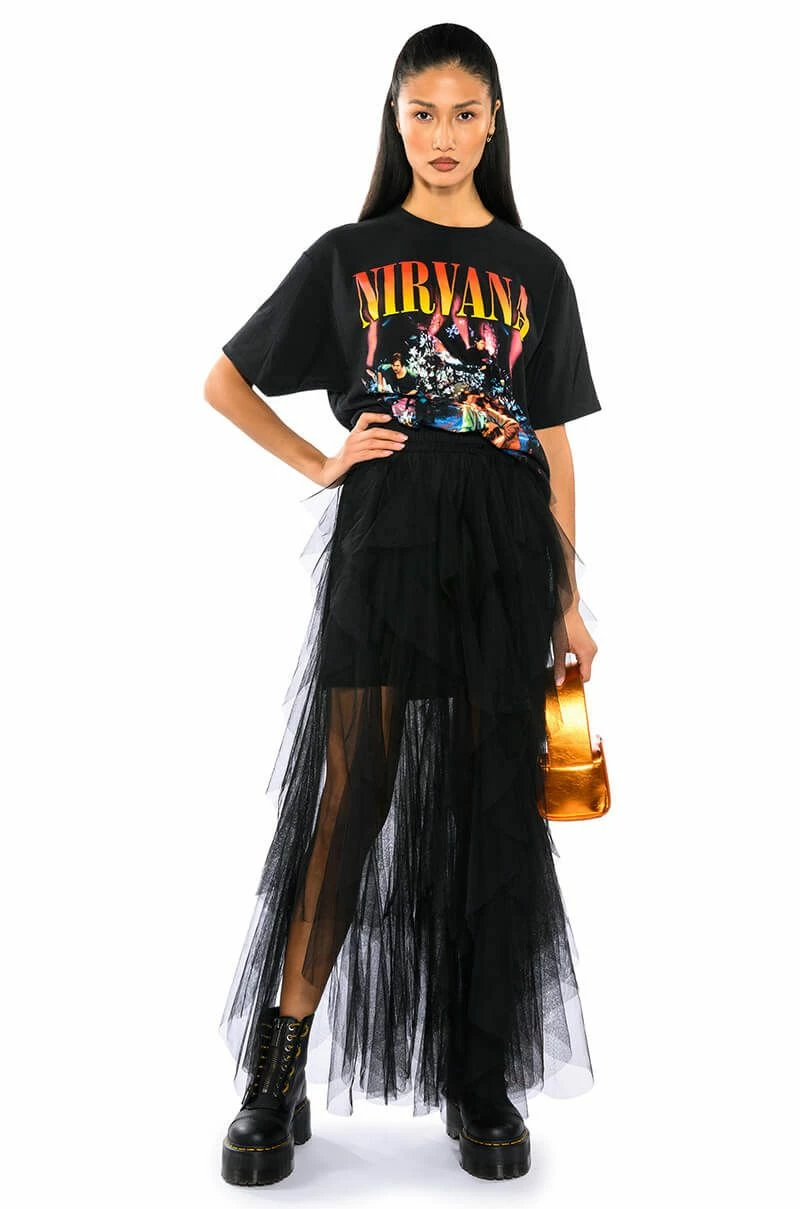 MODERN ROYALTY LAYERED MESH MAXI SKIRT - Image 3