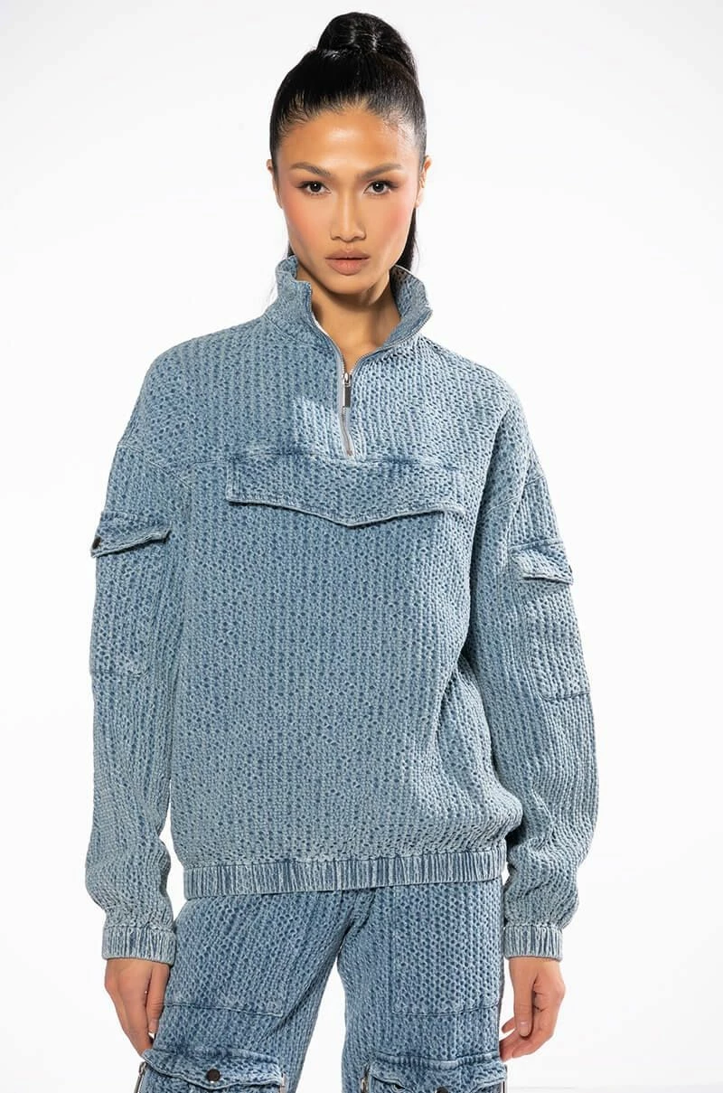 MONTE COZY POCKET DETAIL HALF ZIP SWEATSHIRT - Image 4